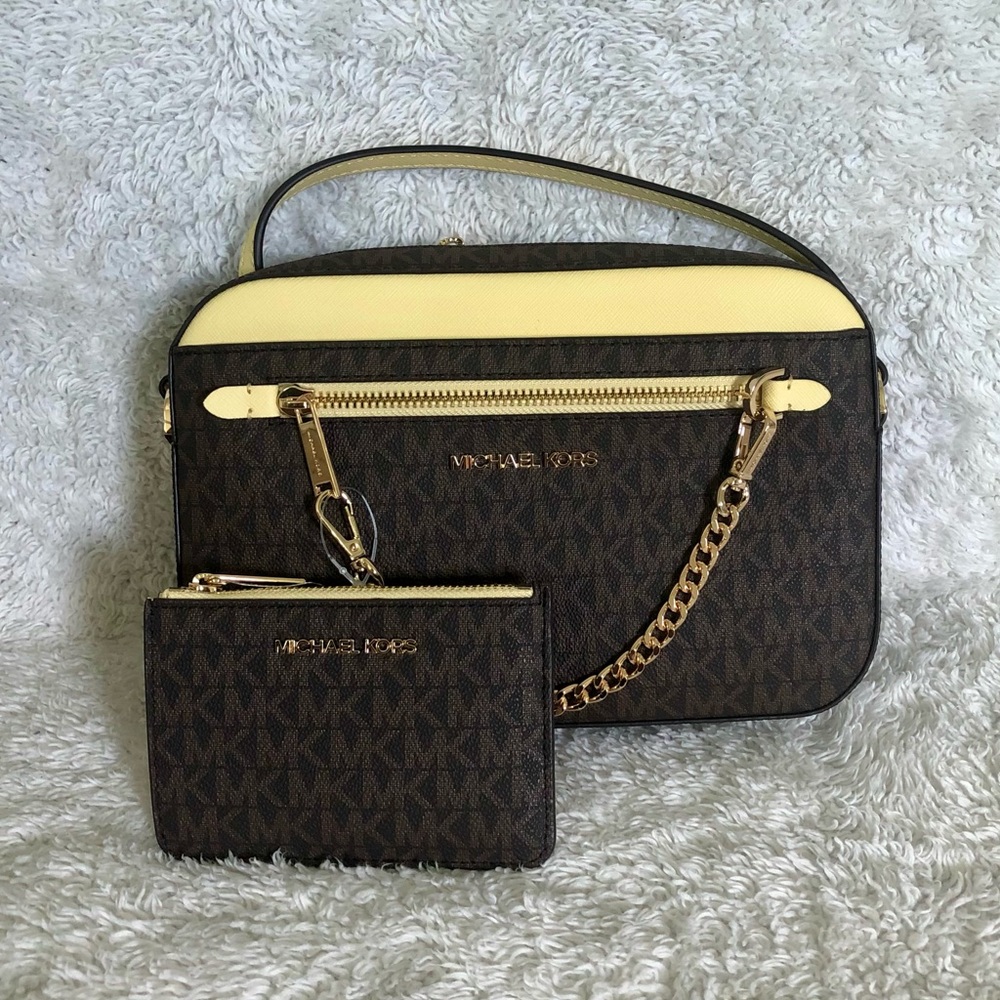 Michael Kors Jet Set Crossbody & Coin Pouch ID Set - Picture 1 of 10